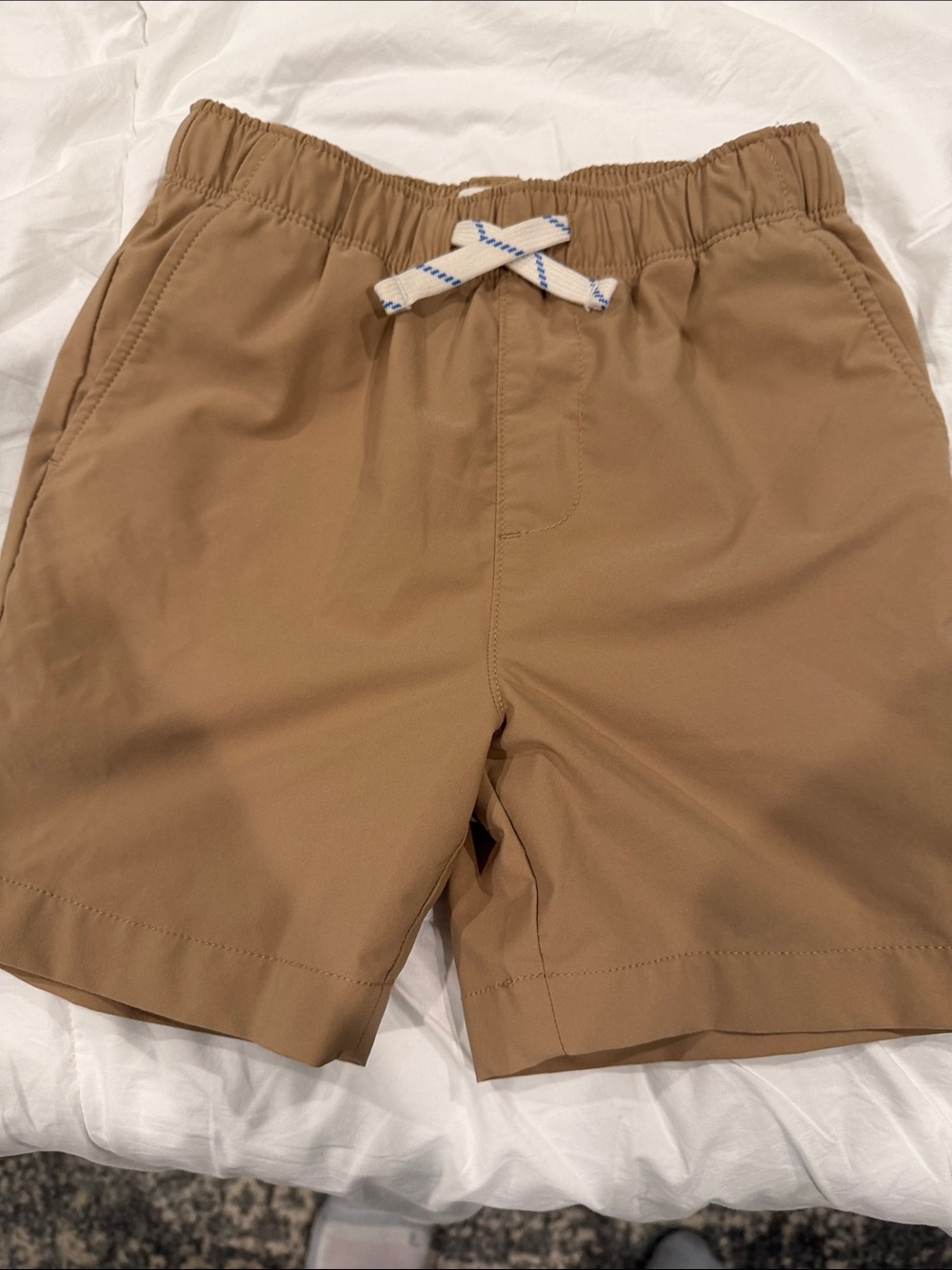 Crewcuts Tan Elastic-Waist Drawstring Shorts